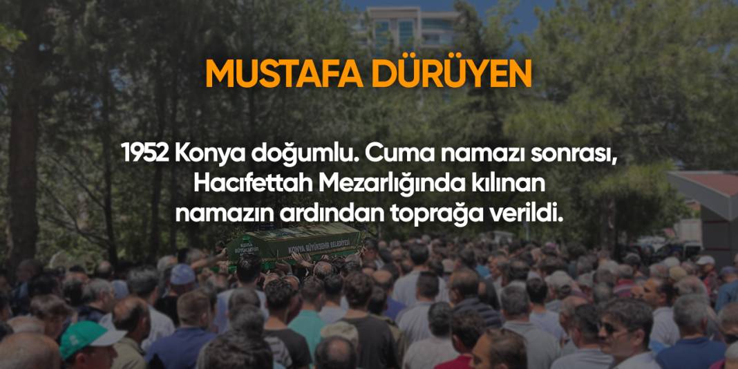 Konya'da bugün vefat edenler | 7 Mart 2025 10